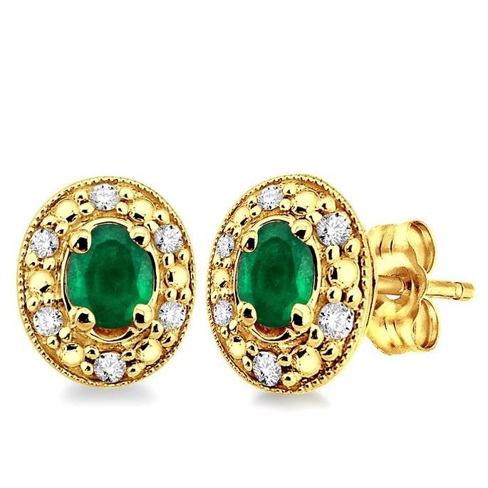 Parkplace Jewelers Oval Shape Gemstone & Diamond Earrings 58198PPTSEREMYG