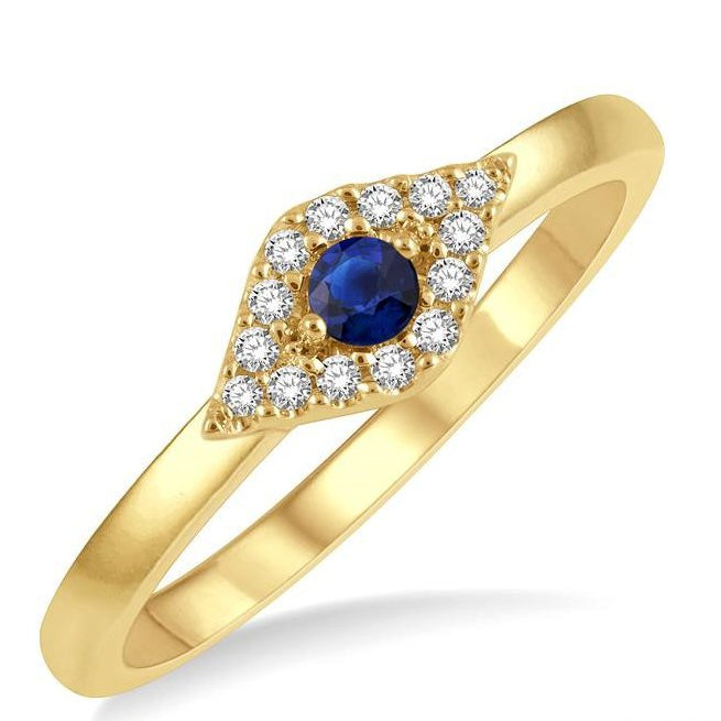 Parkplace Jewelers Stackable Evil Eye Gemstone & Petite Diamond Fashion Ring 44538PPTSSPYG