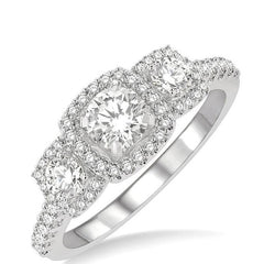Parkplace Jewelers Round Shape Past Present & Future Halo Diamond Engagement Ring 243M1PPFHWG-LE