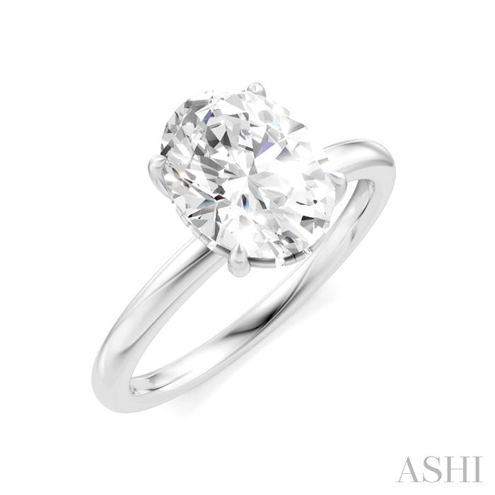 ASHI Oval Shape Semi-Mount Diamond Engagement Ring 190A9PPFHWG-SM-OV2