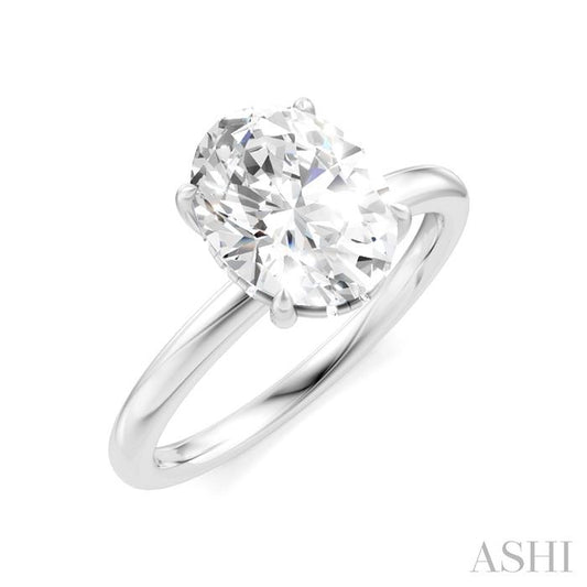 ASHI Oval Shape Semi-Mount Diamond Engagement Ring 190A9PPFHWG-SM-OV2