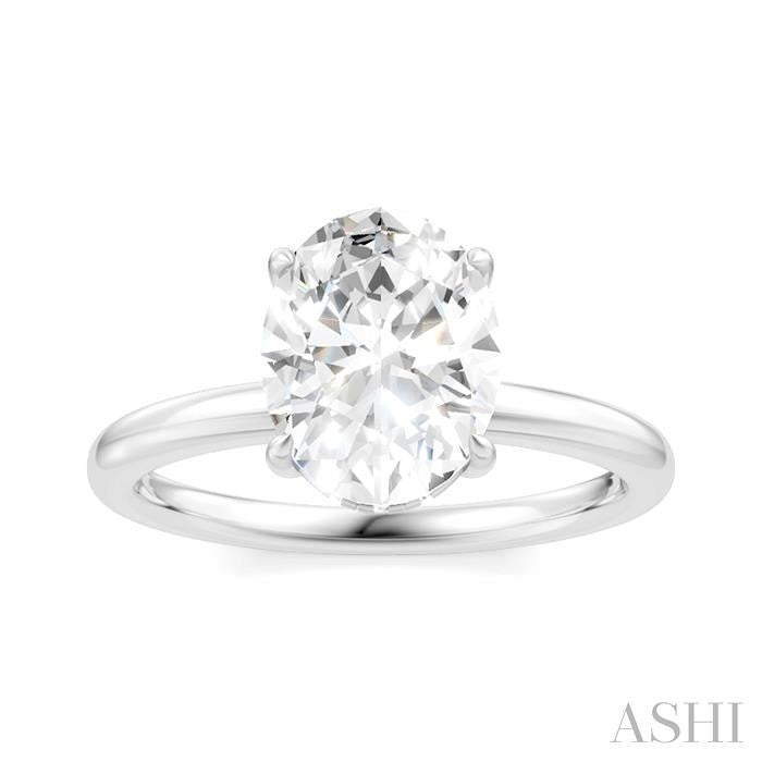 ASHI Oval Shape Semi-Mount Diamond Engagement Ring 190A9PPFHWG-SM-OV2