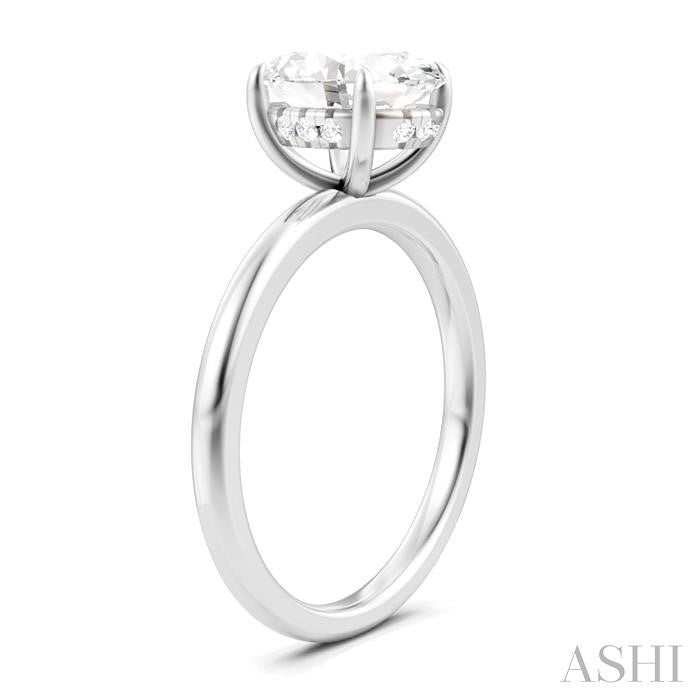 ASHI Oval Shape Semi-Mount Diamond Engagement Ring 190A9PPFHWG-SM-OV2