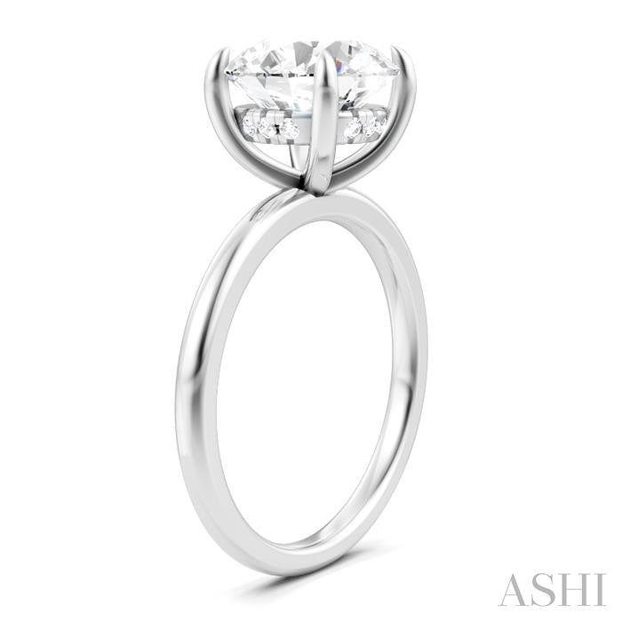 ASHI Round Shape Semi-Mount Diamond Engagement Ring 190A9PPFHWG-SM-RD3