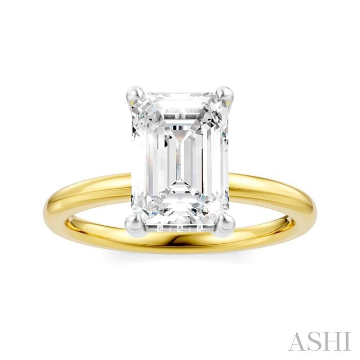 ASHI Emerald Shape Semi-Mount Diamond Engagement Ring 190A9PPFHYW-SM-EM2