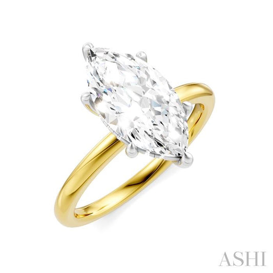ASHI Marquise Shape Semi-Mount Diamond Engagement Ring 190A9PPFHYW-SM-MQ2