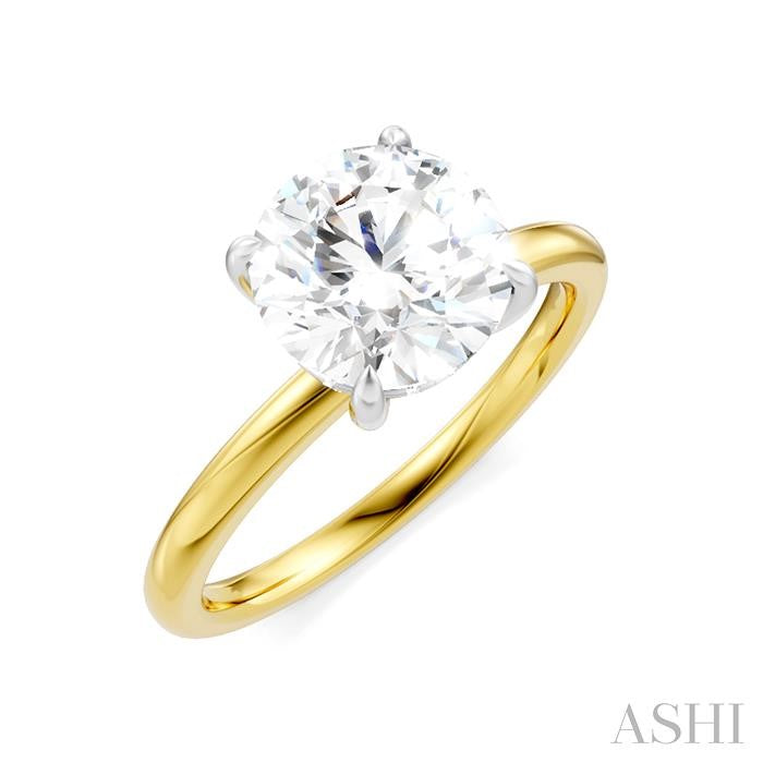 ASHI Round Shape Semi-Mount Diamond Engagement Ring 190A9PPFHYW-SM-RD2