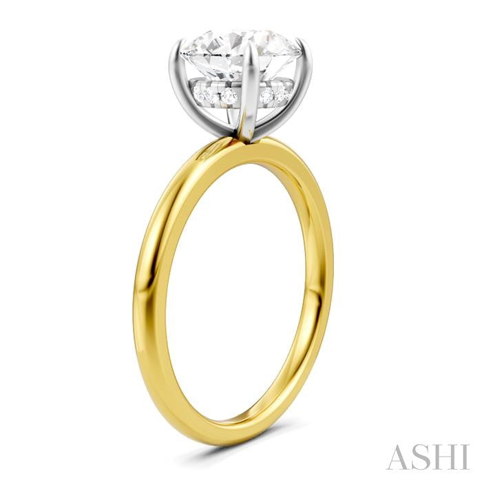 ASHI Round Shape Semi-Mount Diamond Engagement Ring 190A9PPFHYW-SM-RD2