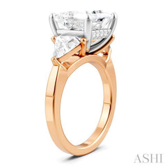 ASHI Princess Shape Semi-Mount Diamond Engagement Ring 190B1PPFHPW-SM-PN4