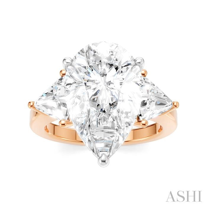 ASHI Pear Shape Semi-Mount Diamond Engagement Ring 190B1PPFHPW-SM-PR5