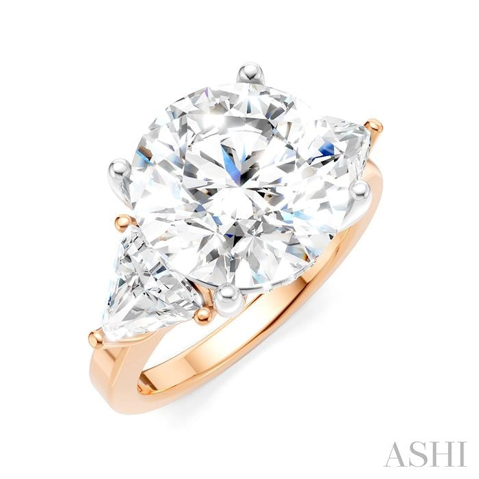 ASHI Round Shape Semi-Mount Diamond Engagement Ring 190B1PPFHPW-SM-RD5