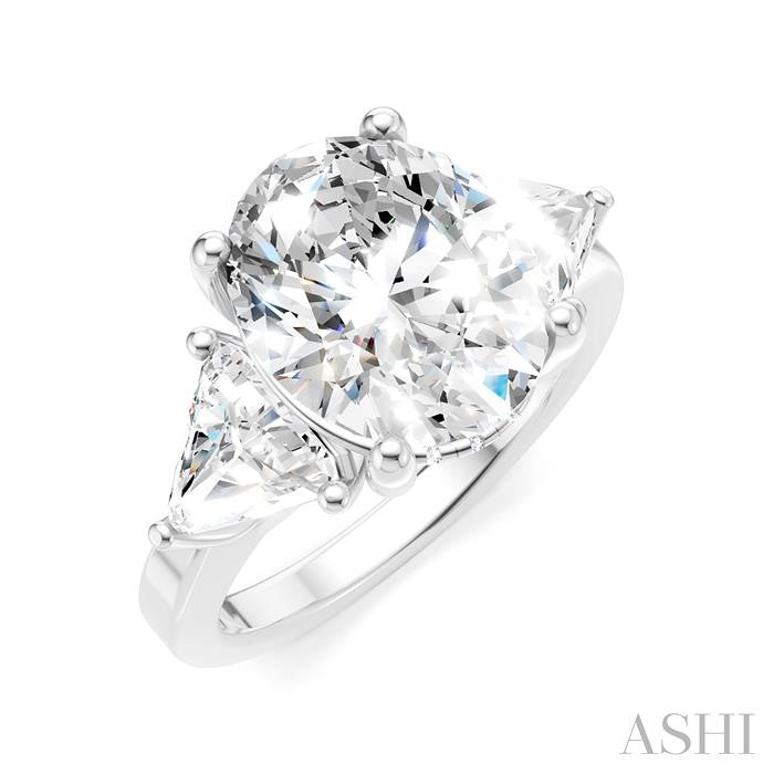 ASHI Oval Shape Semi-Mount Diamond Engagement Ring 190B1PPFHWG-SM-OV4