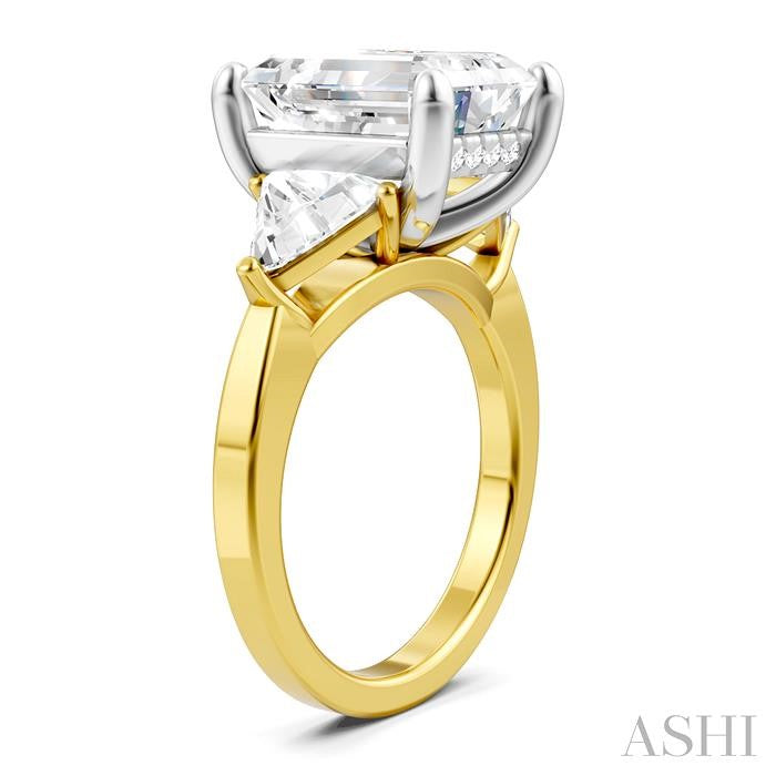 ASHI Emerald Shape Semi-Mount Diamond Engagement Ring 190B1PPFHYW-SM-EM4