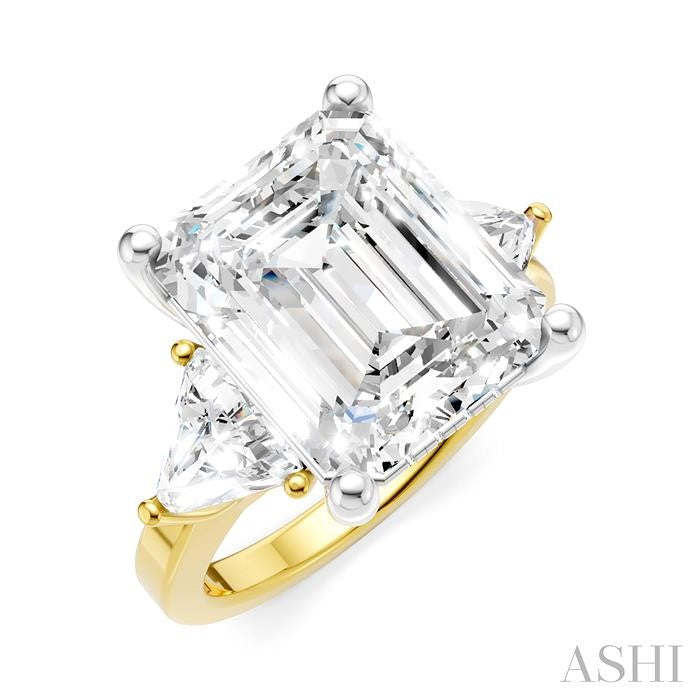 ASHI Emerald Shape Semi-Mount Diamond Engagement Ring 190B1PPFHYW-SM-EM5