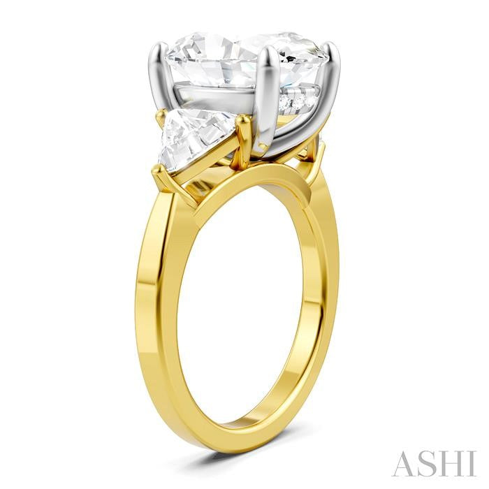 ASHI Oval Shape Semi-Mount Diamond Engagement Ring 190B1PPFHYW-SM-OV5