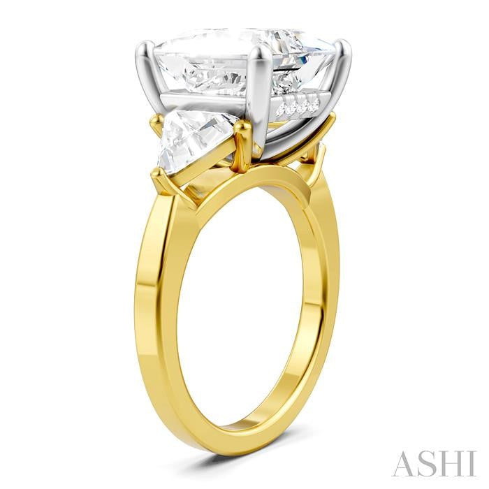 ASHI Princess Shape Semi-Mount Diamond Engagement Ring 190B1PPFHYW-SM-PN5