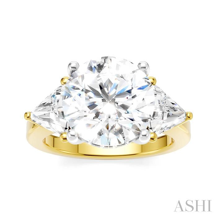 ASHI Round Shape Semi-Mount Diamond Engagement Ring 190B1PPFHYW-SM-RD4