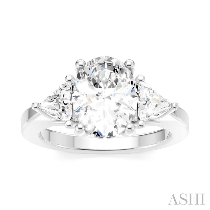 ASHI Oval Shape Semi-Mount Diamond Engagement Ring 190B3PPFHWG-SM-OV2