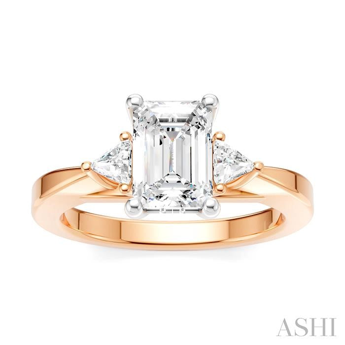 ASHI Emerald Shape Semi-Mount Diamond Engagement Ring 190B6PPFHPW-SM-EM1