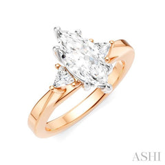 ASHI Marquise Shape Semi-Mount Diamond Engagement Ring 190B6PPFHPW-SM-MQ1