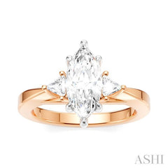 ASHI Marquise Shape Semi-Mount Diamond Engagement Ring 190B6PPFHPW-SM-MQ1