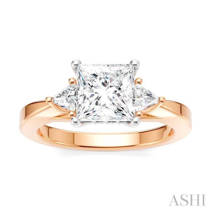 ASHI Princess Shape Semi-Mount Diamond Engagement Ring 190B6PPFHPW-SM-PN1