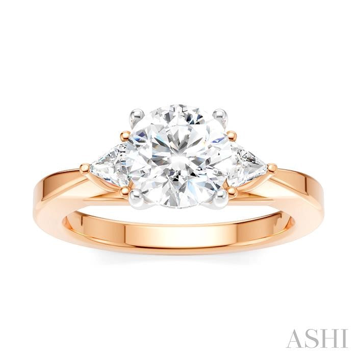 ASHI Round Shape Semi-Mount Diamond Engagement Ring 190B6PPFHPW-SM-RD1