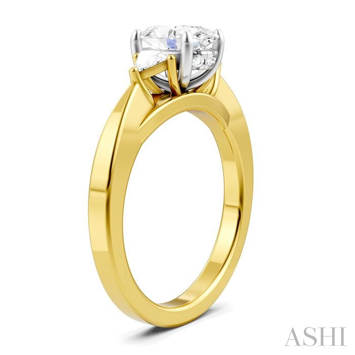 ASHI Oval Shape Semi-Mount Diamond Engagement Ring 190B6PPFHYW-SM-OV1
