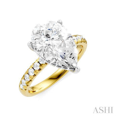 ASHI Pear Shape Semi-Mount Diamond Engagement Ring 191A3PPFHYW-SM-PR3