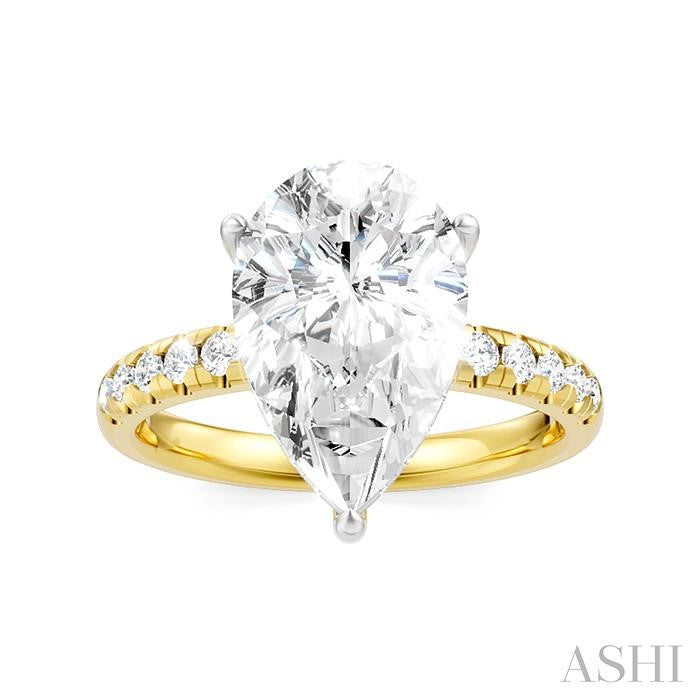 ASHI Pear Shape Semi-Mount Diamond Engagement Ring 191A3PPFHYW-SM-PR3