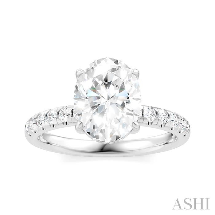 ASHI Oval Shape Semi-Mount Diamond Engagement Ring 191A5PPFHWG-SM-OV2