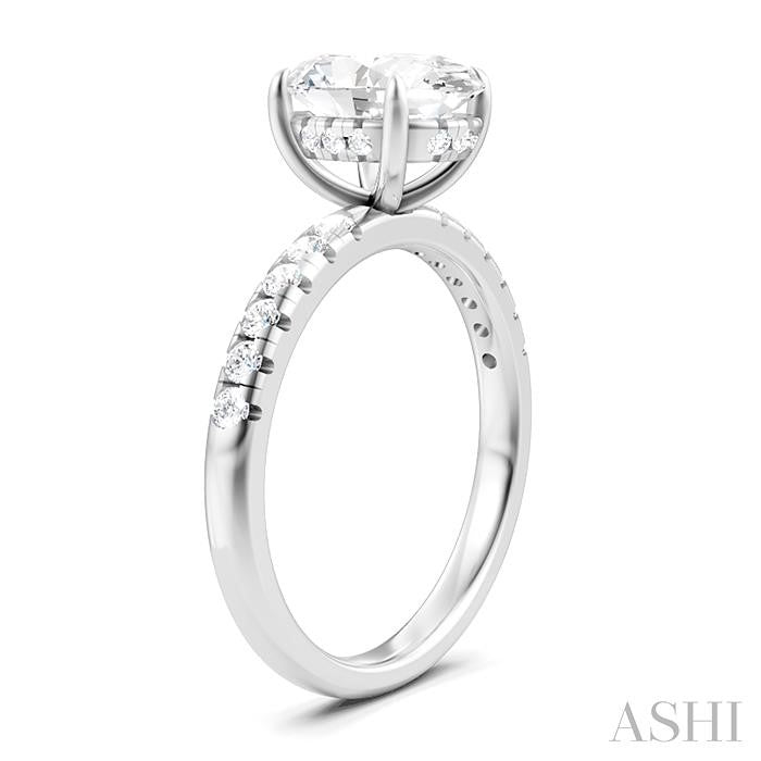 ASHI Oval Shape Semi-Mount Diamond Engagement Ring 191A5PPFHWG-SM-OV2
