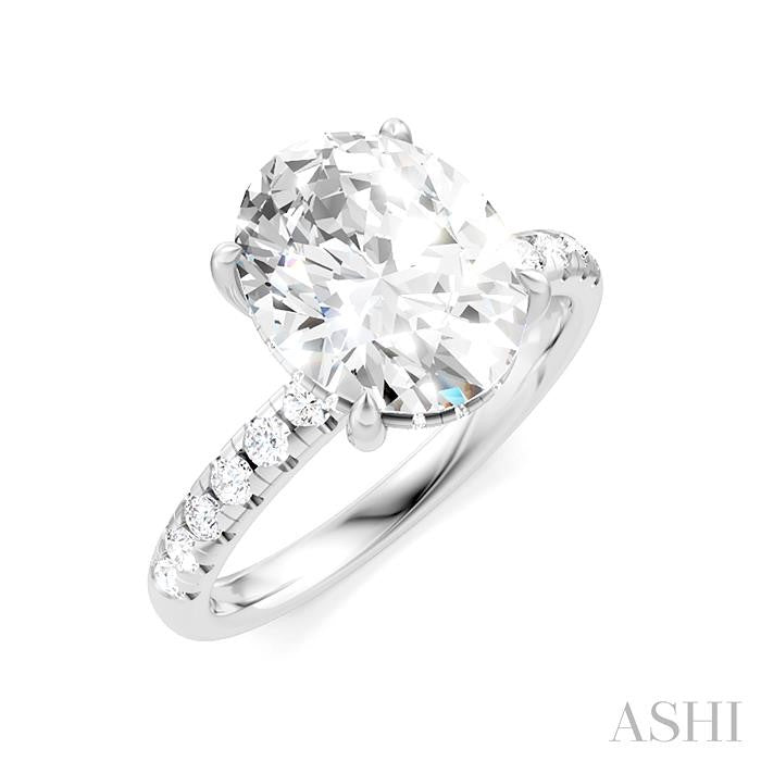 ASHI Oval Shape Semi-Mount Diamond Engagement Ring 191A5PPFHWG-SM-OV3
