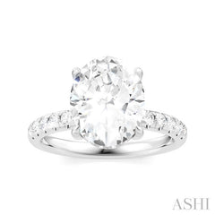 ASHI Oval Shape Semi-Mount Diamond Engagement Ring 191A5PPFHWG-SM-OV3
