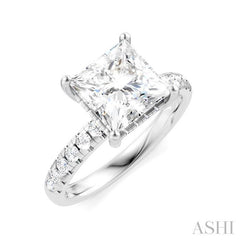 ASHI Princess Shape Semi-Mount Diamond Engagement Ring 191A5PPFHWG-SM-PN2