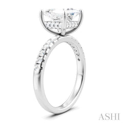 ASHI Princess Shape Semi-Mount Diamond Engagement Ring 191A5PPFHWG-SM-PN2