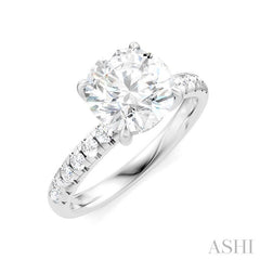 ASHI Round Shape Semi-Mount Diamond Engagement Ring 191A5PPFHWG-SM-RD2