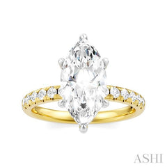 ASHI Marquise Shape Semi-Mount Diamond Engagement Ring 191A5PPFHYW-SM-MQ2