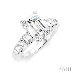 ASHI Emerald Shape Semi-Mount Diamond Engagement Ring 191B1PPFHWG-SM-EM2