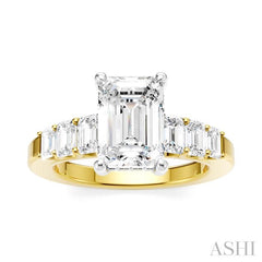 ASHI Emerald Shape Semi-Mount Diamond Engagement Ring 191B1PPFHYW-SM-EM2