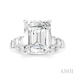 ASHI Emerald Shape Semi-Mount Diamond Engagement Ring 191BBPPFHWG-SM-EM4