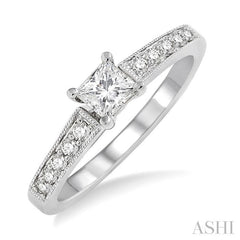 ASHI Princess Shape Semi-Mount Diamond Engagement Ring 19208PPFVWG-SM