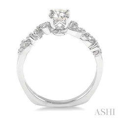 ASHI Round Shape Semi-Mount Diamond Engagement Ring 19288PPFVWG-SM