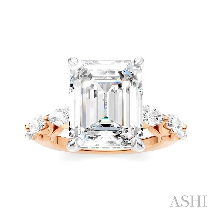 ASHI Emerald Shape Semi-Mount Diamond Engagement Ring 192A1PPFHPW-SM-EM4