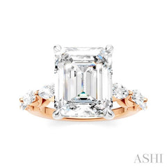 ASHI Emerald Shape Semi-Mount Diamond Engagement Ring 192A1PPFHPW-SM-EM4