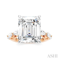 ASHI Emerald Shape Semi-Mount Diamond Engagement Ring 192A1PPFHPW-SM-EM5