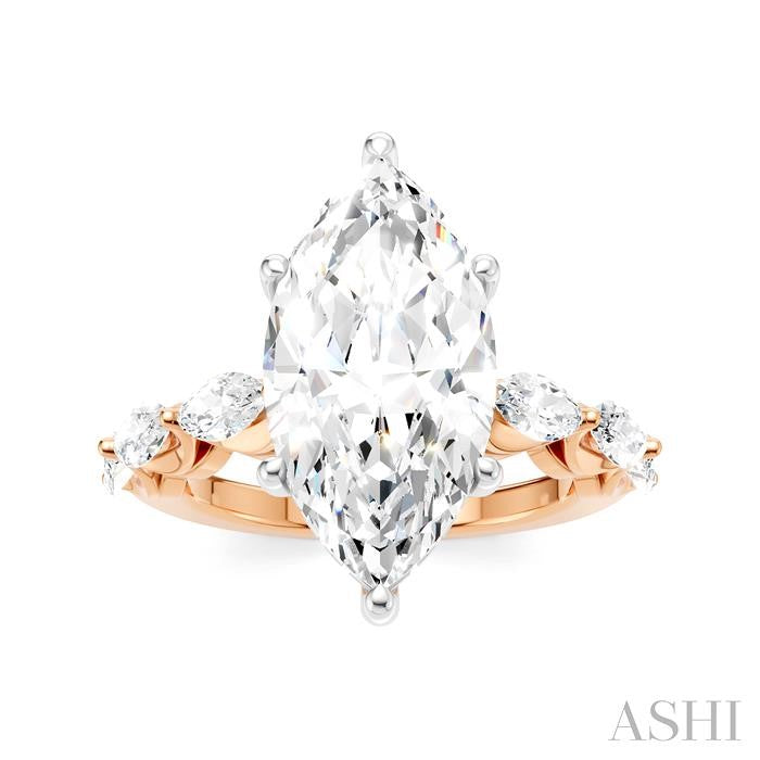 ASHI Marquise Shape Semi-Mount Diamond Engagement Ring 192A1PPFHPW-SM-MQ4