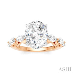 ASHI Oval Shape Semi-Mount Diamond Engagement Ring 192A1PPFHPW-SM-OV3