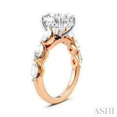 ASHI Oval Shape Semi-Mount Diamond Engagement Ring 192A1PPFHPW-SM-OV3