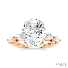 ASHI Oval Shape Semi-Mount Diamond Engagement Ring 192A1PPFHPW-SM-OV4
